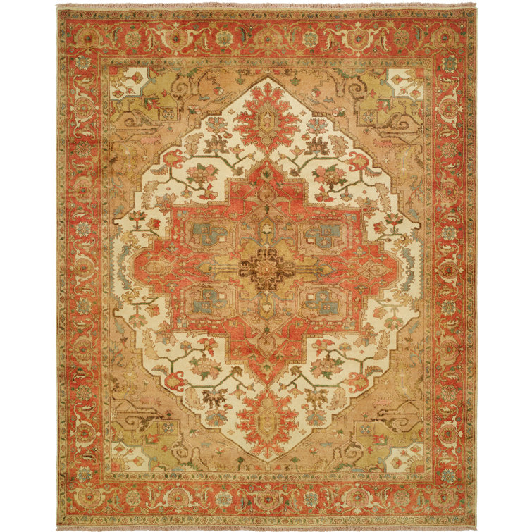 Shalom Brothers Jules Serapi Handmade HandKnotted Wool Beige/Orange